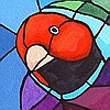 Stained glass #1 - Gouldian finch
