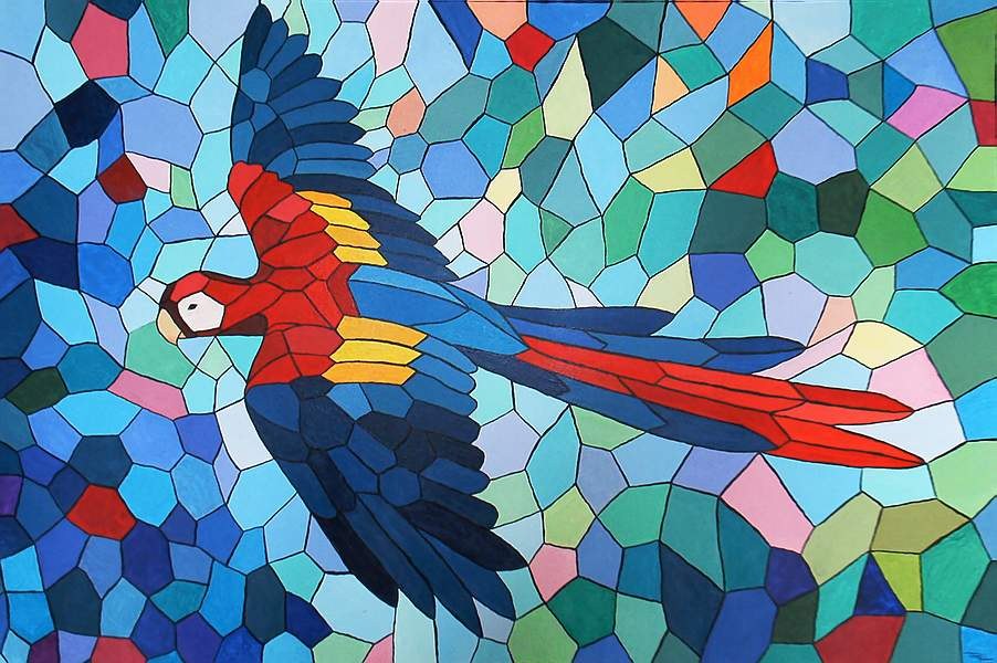 Stained glass # 2 - Macaw